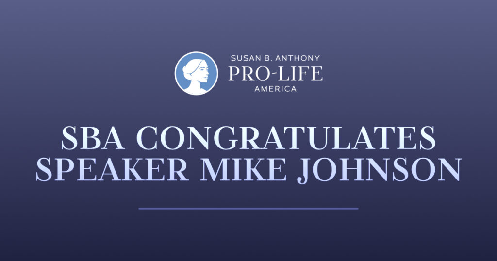 SBA Congratulates Speaker Mike Johnson SBA ProLife America