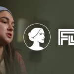 A woman with long brown hair and a blue headband stands beside a white silhouette logo of a woman’s profile, the FDA logo, and the words "Abortion Drug Lawsuit" on a green background.