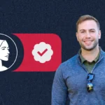 A smiling man stands in front of graphics showing a woman’s profile, a checkmark in a circle, and a red outline of Michigan on a dark background—highlighting Mike Bouchard’s presence in the MI-10 district.