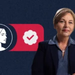 A woman in a blazer is shown next to a profile icon with a checkmark and a red shape of South Carolina on a dark background, representing Darline Graham, SC-Sen candidate known for her Pro-Life stance.