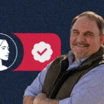 Smiling man with arms crossed stands before a dark blue background featuring a red Nevada state shape, a female profile illustration, and a checkmark icon, representing Pro-Life advocate David Flippo for NV-02.