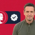 A man in a green sweater stands in front of a red background with profile and checkmark icons and a white Iowa state silhouette, evoking the campaign energy of Iowa Governor candidate Zach Lahn, known for his pro-life stance.